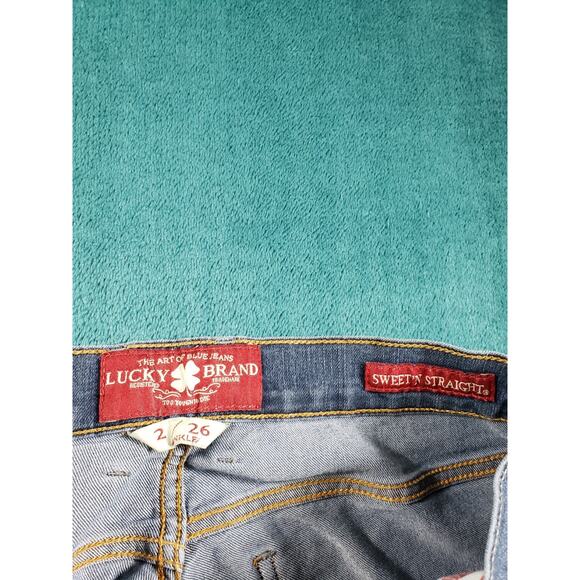 Lucky Brand Jeans Size 2 Womens Blue Stretch Medium Wash Mid Rise Sweet Straight - Picture 3 of 14